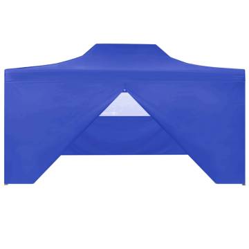 Professional Folding Party Tent with 4 Sidewalls 3x4 m Steel Blue