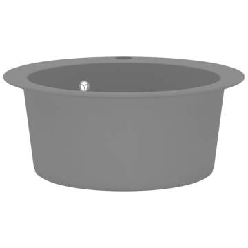 Granite Kitchen Sink Single Basin Round Grey