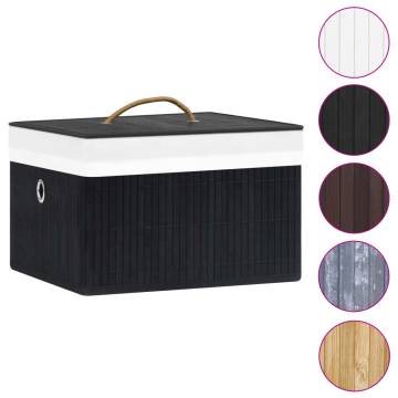 Bamboo Storage Boxes 4 pcs Black