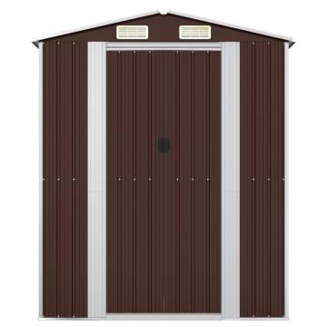 Garden Shed Dark Brown 192x108x223 cm Galvanised Steel