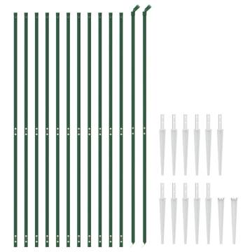 Wire Mesh Fence with Spike Anchors Green 2.2x25 m