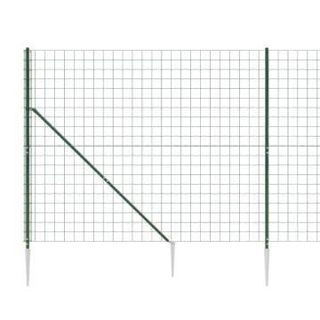 Wire Mesh Fence with Spike Anchors Green 2.2x25 m