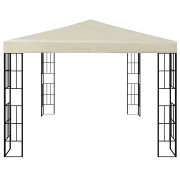 Gazebo with LED String Lights 3x4 m Cream