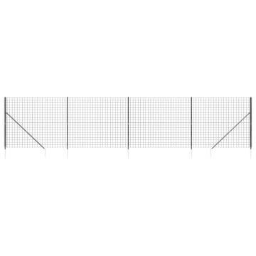 Wire Mesh Fence with Spike Anchors Anthracite 2.2x10 m