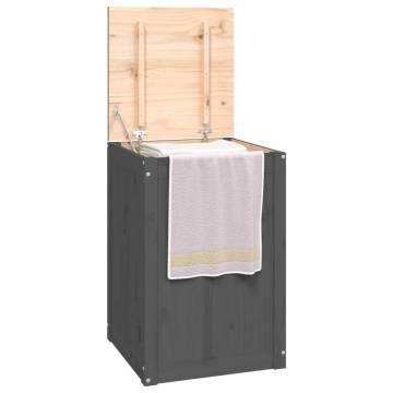 Laundry Box Grey 44x44x66 cm Solid Wood Pine