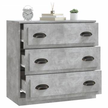 Sideboard Concrete Grey 70x35.5x67.5 cm Engineered Wood