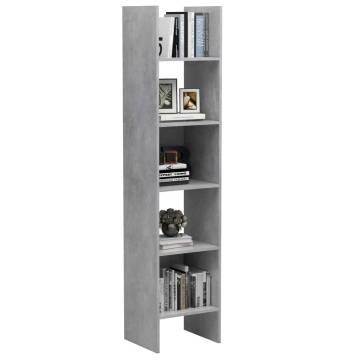 Book Cabinet Concrete Grey 40x35x180 cm Engineered Wood