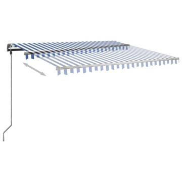 Freestanding Manual Retractable Awning 400x300 cm Blue/White