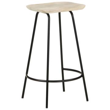 Bar Stools 2 pcs Solid Mango Wood