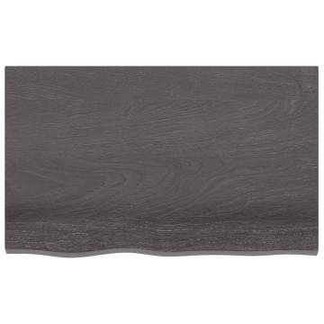 Bathroom Countertop Dark Brown 80x50x(2-6) cm Treated Solid Wood