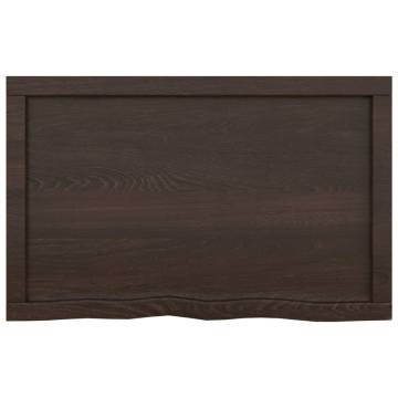 Bathroom Countertop Dark Brown 80x50x(2-6) cm Treated Solid Wood