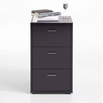 FMD Bedside Cabinet with 3 Drawers Black