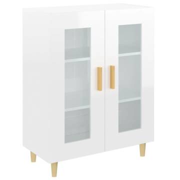 Sideboard High Gloss White 69.5x34x90 cm Engineered Wood