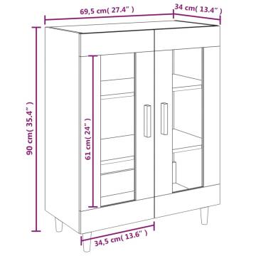 Sideboard High Gloss White 69.5x34x90 cm Engineered Wood