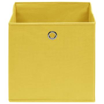 Storage Boxes 10 pcs Non-woven Fabric 28x28x28 cm Yellow