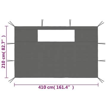 Gazebo Sidewalls with Windows 2 pcs Anthracite