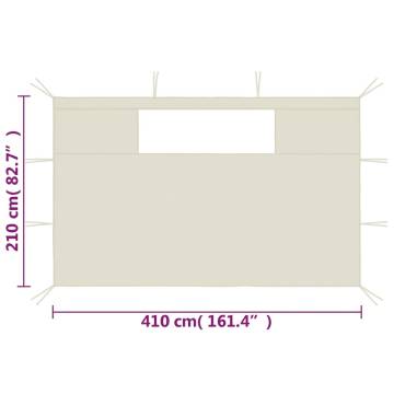 Gazebo Sidewalls with Windows 2 pcs Cream