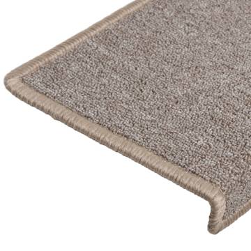 Carpet Stair Treads 15 pcs 65x21x4 cm Light Brown