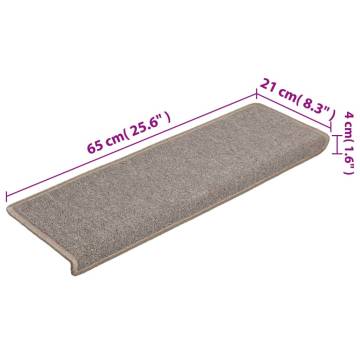 Carpet Stair Treads 15 pcs 65x21x4 cm Light Brown