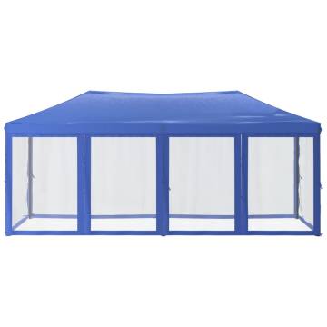 Folding Party Tent with Sidewalls Blue 3x6 m