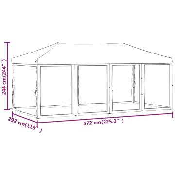 Folding Party Tent with Sidewalls Blue 3x6 m