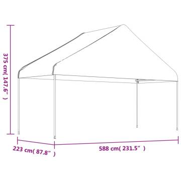 Gazebo with Roof White 6.69x5.88x3.75 m Polyethylene