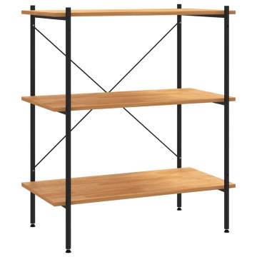 3-Tier Shelving Unit Black and Oak 80x40x92 cm