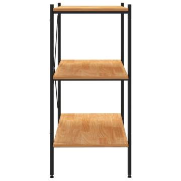 3-Tier Shelving Unit Black and Oak 80x40x92 cm