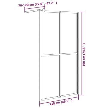 Walk-in Shower Screen 118x190 cm Dark Tempered Glass