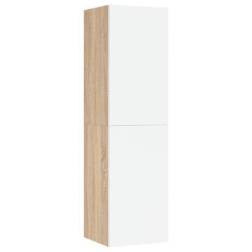 TV Cabinets 2 pcs White and Sonoma Oak 30.5x30x110 cm Engineered Wood