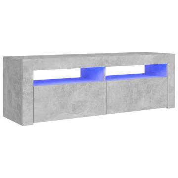 TV Cabinet with LED Lights Concrete Grey 120x35x40 cm