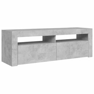 TV Cabinet with LED Lights Concrete Grey 120x35x40 cm