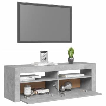 TV Cabinet with LED Lights Concrete Grey 120x35x40 cm