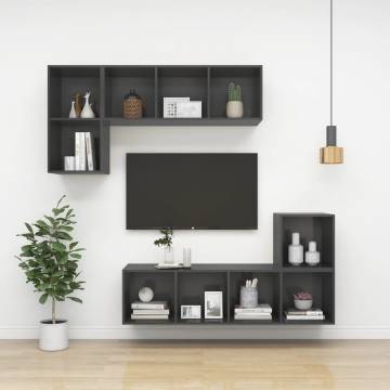 Wall-mounted TV Cabinet Grey 37x37x107 cm Engineered Wood