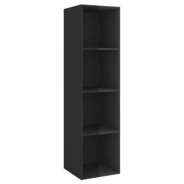 Wall-mounted TV Cabinet High Gloss Black 37x37x142.5 cm Engineered Wood