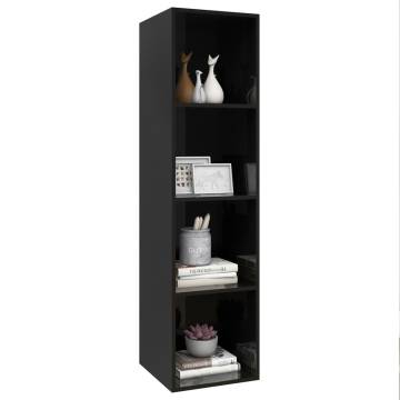 Wall-mounted TV Cabinet High Gloss Black 37x37x142.5 cm Engineered Wood