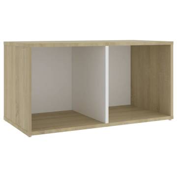 TV Cabinet White and Sonoma Oak 72x35x36.5 cm Engineered Wood