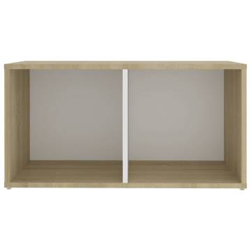 TV Cabinet White and Sonoma Oak 72x35x36.5 cm Engineered Wood