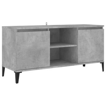 TV Cabinet with Metal Legs Concrete Grey 103.5x35x50 cm