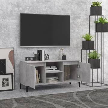 TV Cabinet with Metal Legs Concrete Grey 103.5x35x50 cm