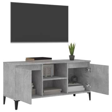 TV Cabinet with Metal Legs Concrete Grey 103.5x35x50 cm