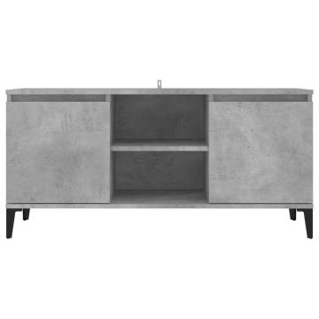 TV Cabinet with Metal Legs Concrete Grey 103.5x35x50 cm