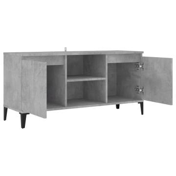 TV Cabinet with Metal Legs Concrete Grey 103.5x35x50 cm