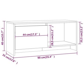 TV Cabinet Concrete Grey 90x35x40 cm Engineered Wood