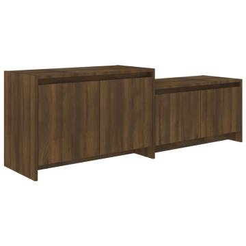 TV Cabinet Brown Oak 146.5x35x50 cm Engineered Wood