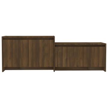 TV Cabinet Brown Oak 146.5x35x50 cm Engineered Wood