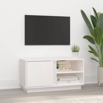 TV Cabinet White 80x35x40.5 cm Solid Wood Pine