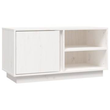 TV Cabinet White 80x35x40.5 cm Solid Wood Pine