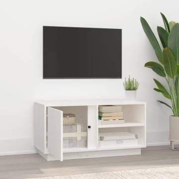 TV Cabinet White 80x35x40.5 cm Solid Wood Pine