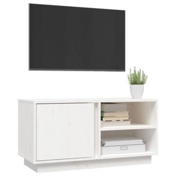 TV Cabinet White 80x35x40.5 cm Solid Wood Pine